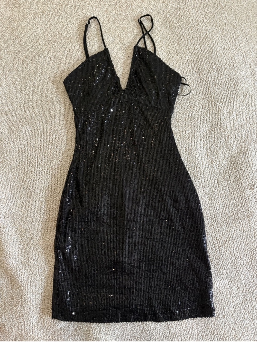 Windsor Sequin Black Mini Dress